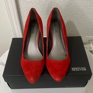 Bright reddish orange heels